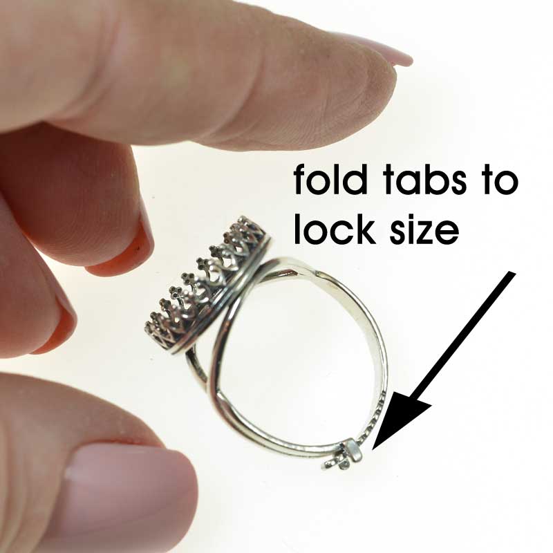 Finger Rings - ID 14mm Crown Picot Bezel - Sterling (2)