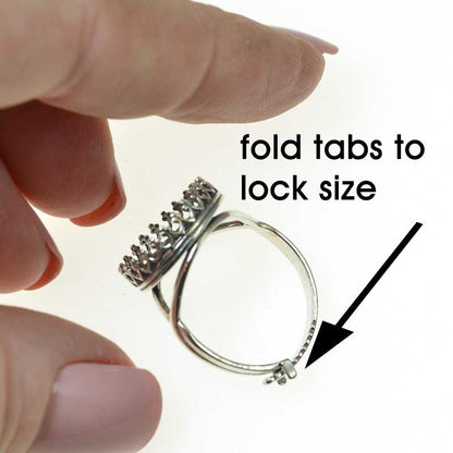 Finger Rings - ID 14mm Crown Picot Bezel - Sterling (2)