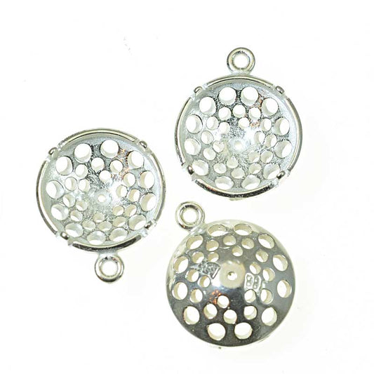 Rivoli Setting - ID 12mm Turtleback Bezel - Sterling Silver (2)