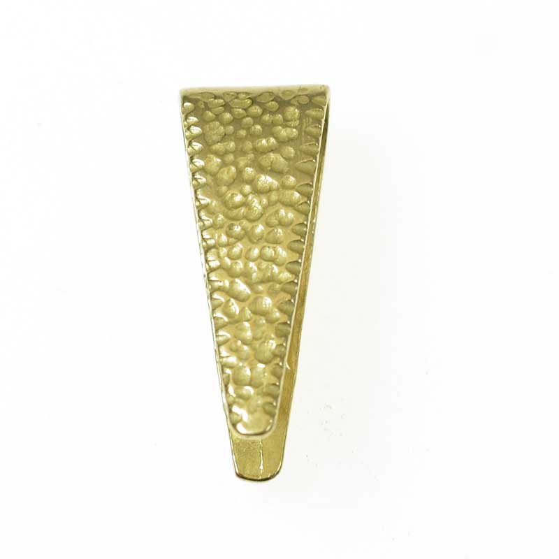 Pinch Bail Hammered/Smooth Triangle - 22mm - Bright Brass (2)