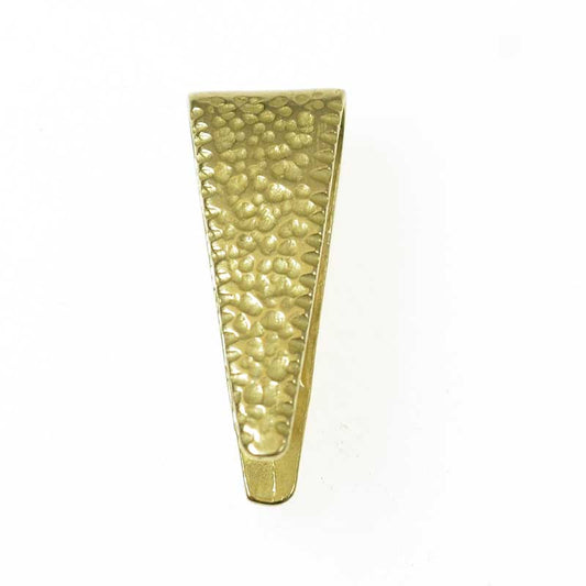 Pinch Bail Hammered/Smooth Triangle - 22mm - Bright Brass (2)