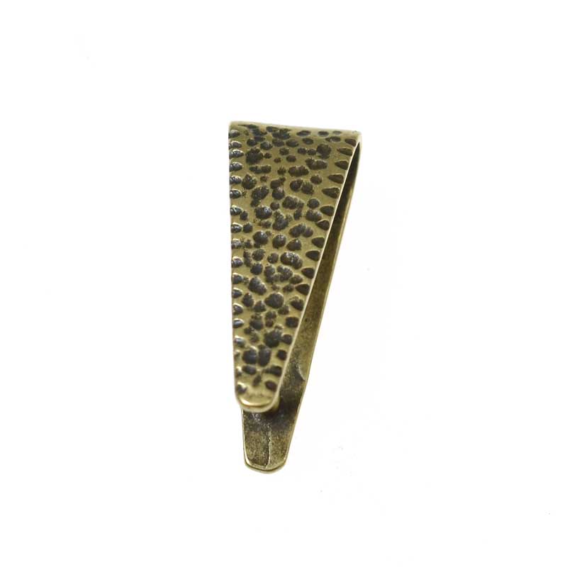 Pinch Bail Hammered/Smooth Triangle - 22mm - Antiqued Brass (2)
