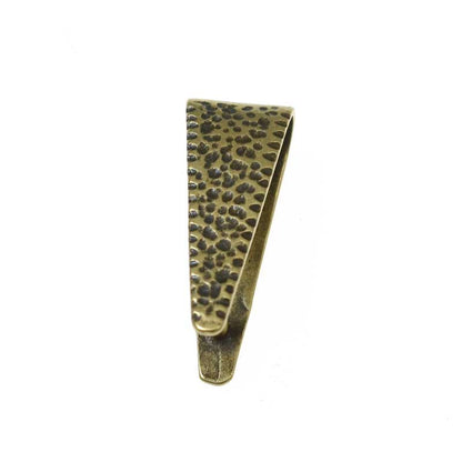 Pinch Bail Hammered/Smooth Triangle - 22mm - Antiqued Brass (2)