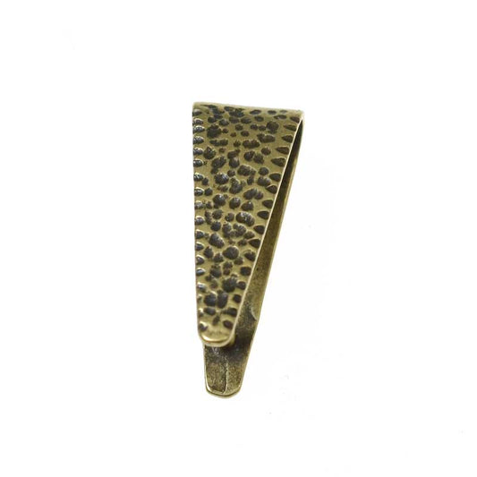 Pinch Bail Hammered/Smooth Triangle - 22mm - Antiqued Brass (2)