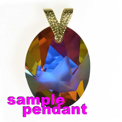 Pinch Bail Hammered/Smooth V - Bright Brass (2)