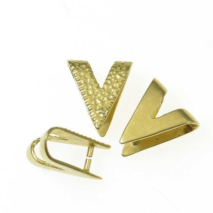 Pinch Bail Hammered/Smooth V - Bright Brass (2)