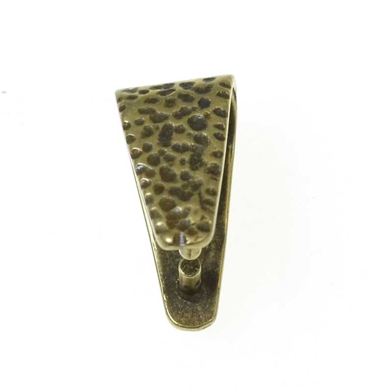 Pinch Bail Hammered/Smooth Triangle - 11.5mm - Antiqued Brass (2)