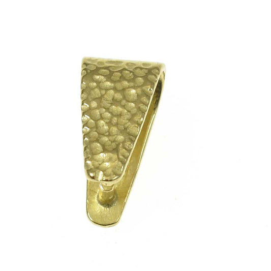 Pinch Bail Hammered/Smooth Triangle - 11.5mm - Bright Brass (2)