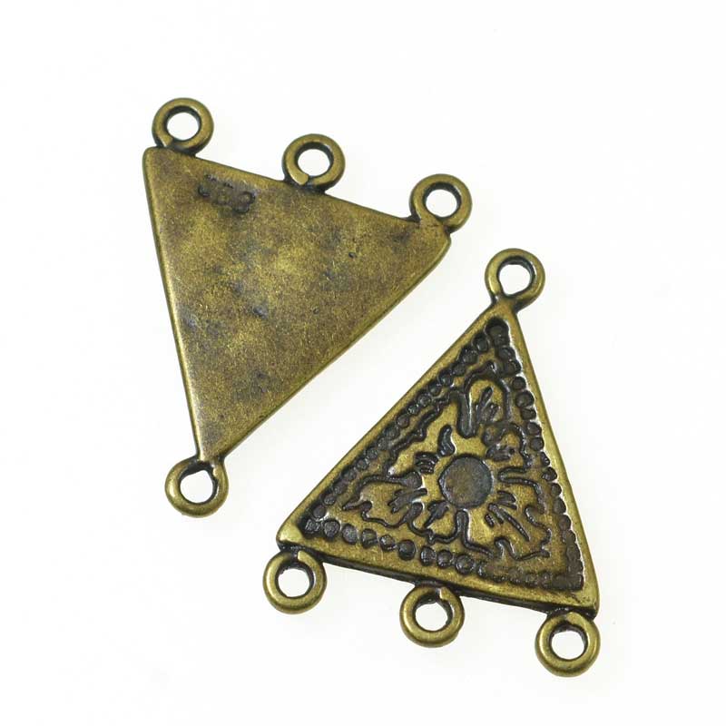Link - 1:3 Etched Triangle - Antiqued Brass (2)