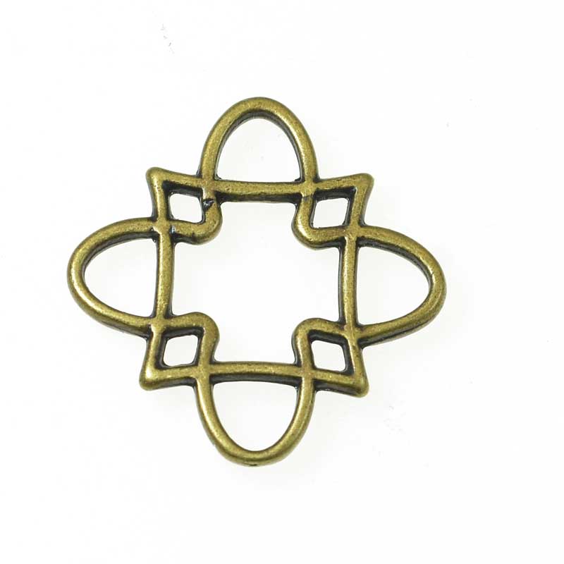 Link -  Clover Square - Antiqued Brass (4)