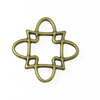 Link -  Clover Square - Antiqued Brass (4)