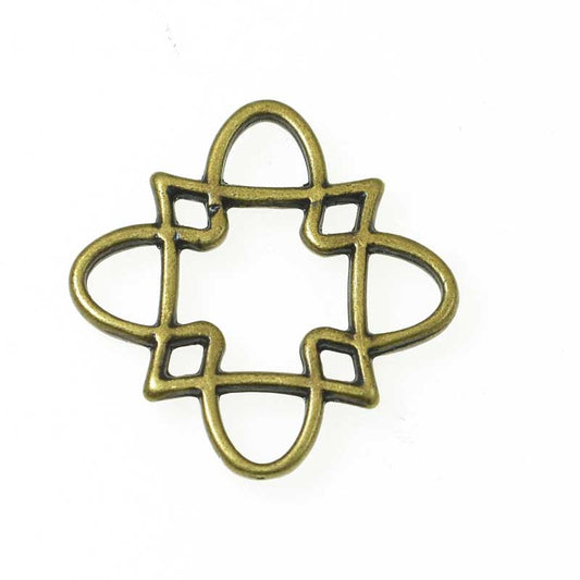 Link -  Clover Square - Antiqued Brass (4)
