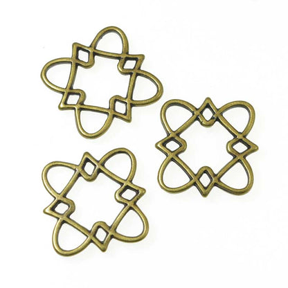 Link -  Clover Square - Antiqued Brass (4)