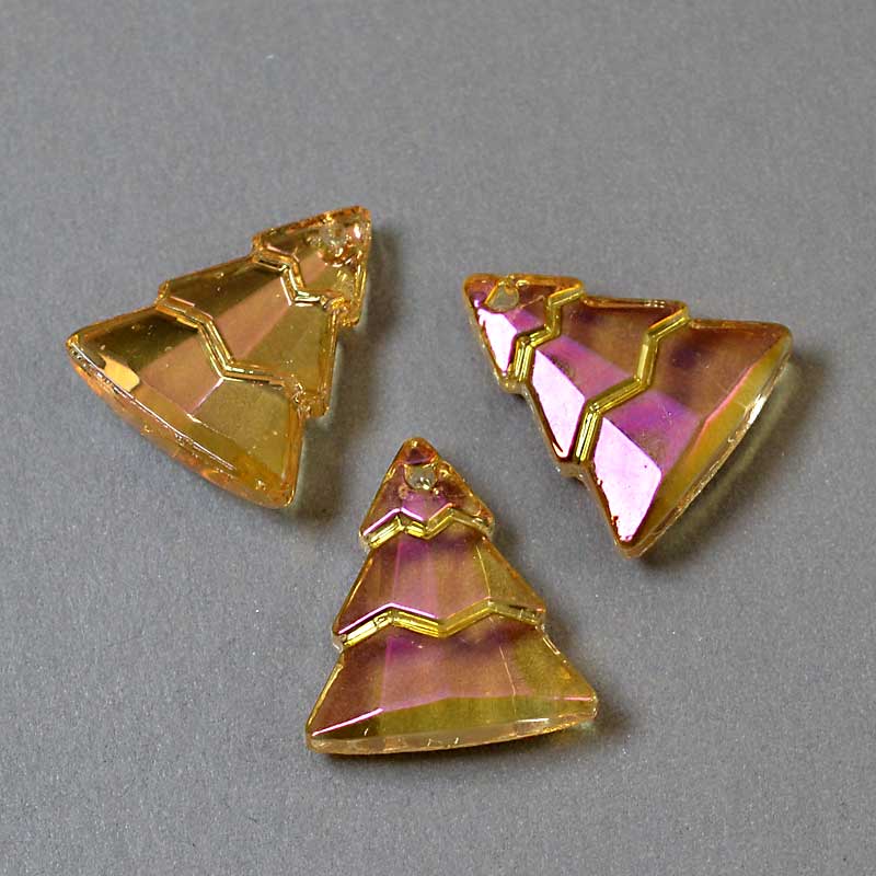 Glass Pendant -  Evergreen Trees - Crystal Brandy (2)