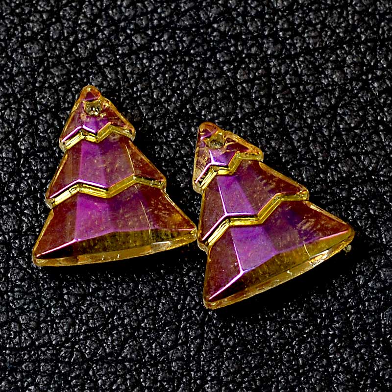 Glass Pendant -  Evergreen Trees - Crystal Brandy (2)