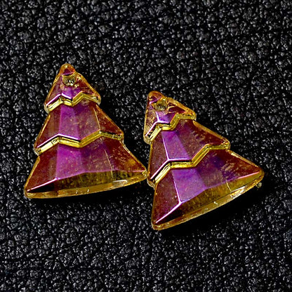 Glass Pendant -  Evergreen Trees - Crystal Brandy (2)