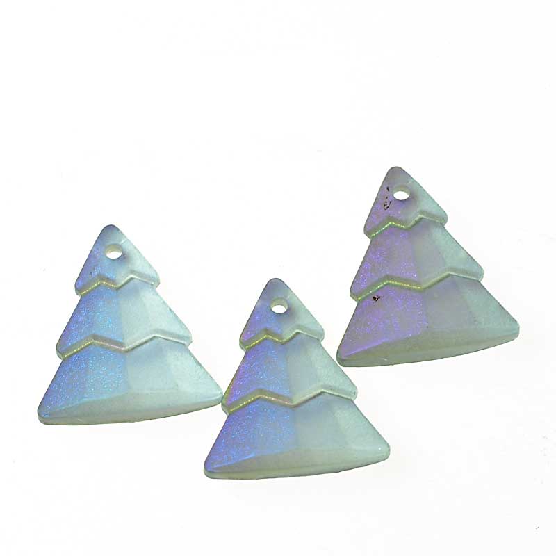 Glass Pendant -  Evergreen Trees - Crystal Matt Coment Argent Light Celadon (2)