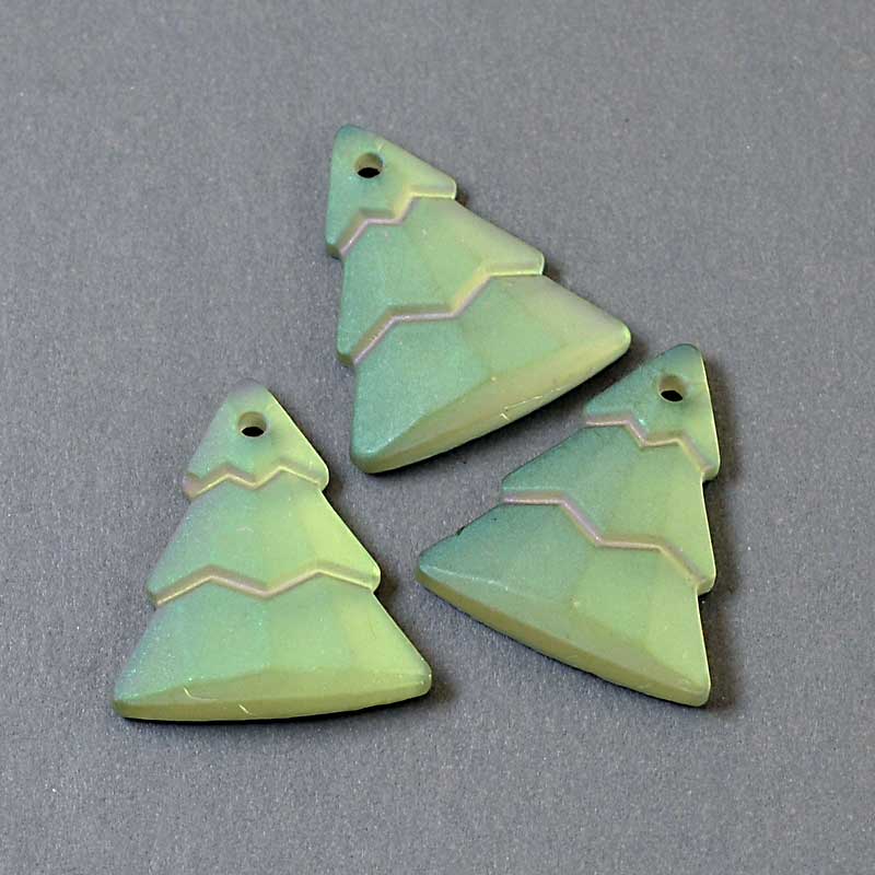 Glass Pendant -  Evergreen Trees - Crystal Matt Coment Argent Light Envy (2)