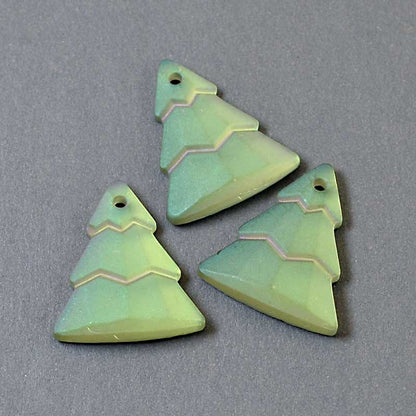 Glass Pendant -  Evergreen Trees - Crystal Matt Coment Argent Light Envy (2)