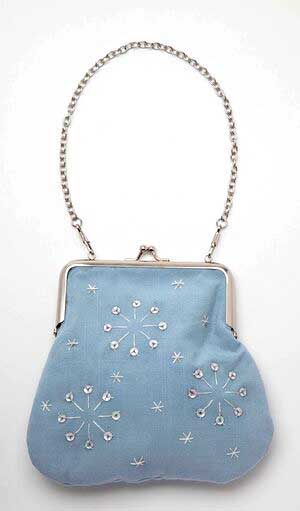 DIY Purse -  Pattern and Purse Frame - Snowflake Embroidery