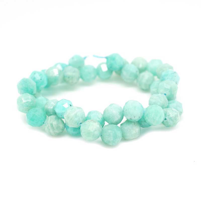 Amazonite  10mm Faceted Lantern 15in