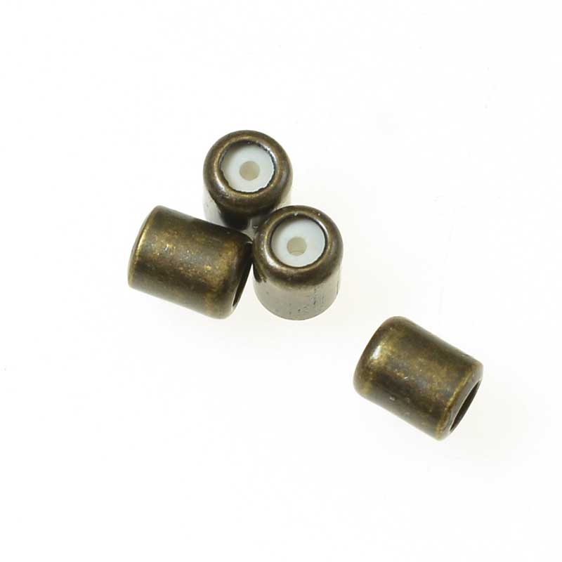 Silicone Filled Slider Smart Bead - 5mm Tube - Antiqued Brass