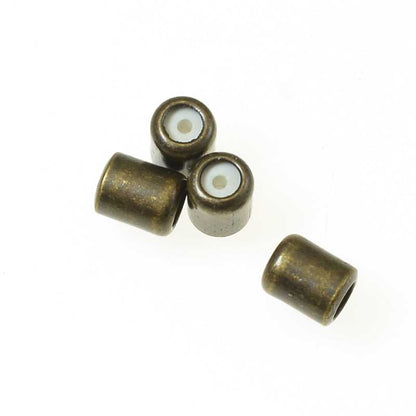 Silicone Filled Slider Smart Bead - 5mm Tube - Antiqued Brass