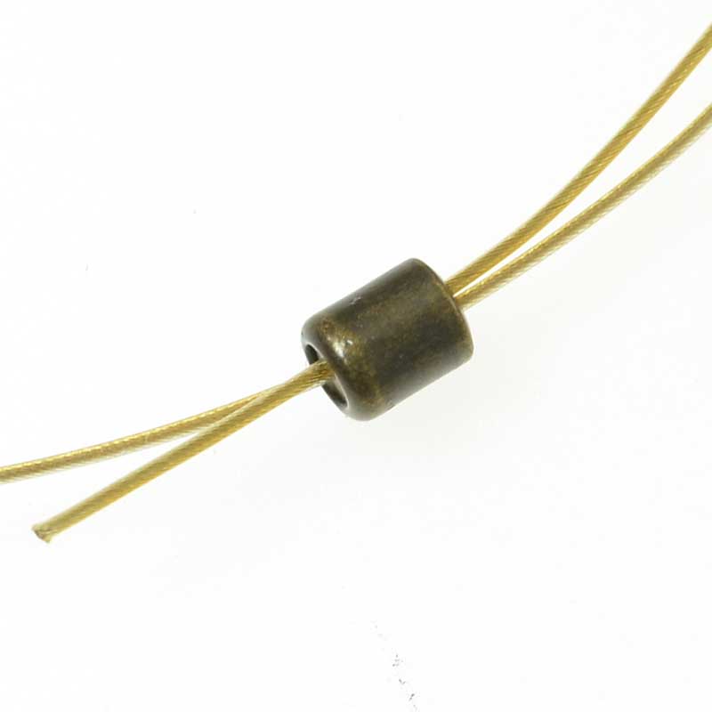 Silicone Filled Slider Smart Bead - 5mm Tube - Antiqued Brass