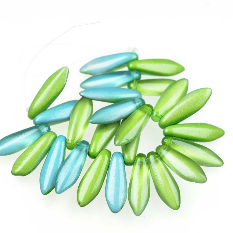 Fringe Beads Dagger Beads - 16mm - Matte Laguna Celestial (25)