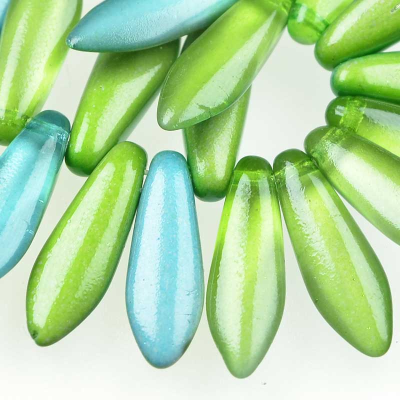 Fringe Beads Dagger Beads - 16mm - Matte Laguna Celestial (25)