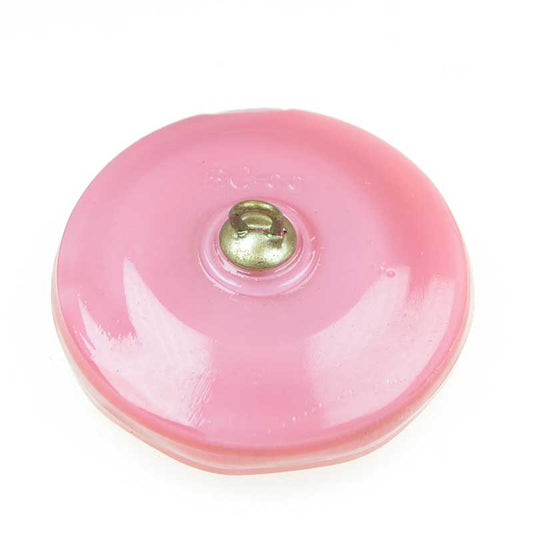 Czech Glass Button -  Heart Flower - Rosy Posy Pink