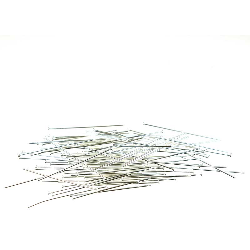 Headpins - 1in / 24ga Flat Head - Sterling (25)