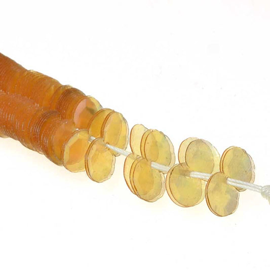 Vintage Sequins - Strung for Tambour -  Double Round Figure 8 Cupped - Amber AB 