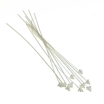 Headpins - 3in / 22ga Dome and Balls - Sterling Silver (4)