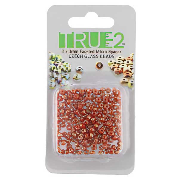 Fire Polish - 2x3mm - Faceted Micro Spacer Rondelle - Terra Cotta