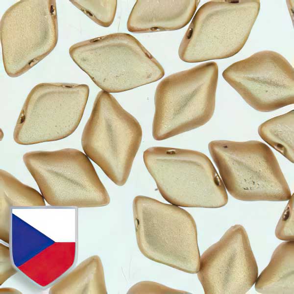 GemDuo - Crystal Bronze Pale Gold Czech Shield (8g)