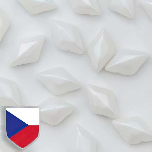 GemDuo - Pearl Shine White Czech Shield (8g)