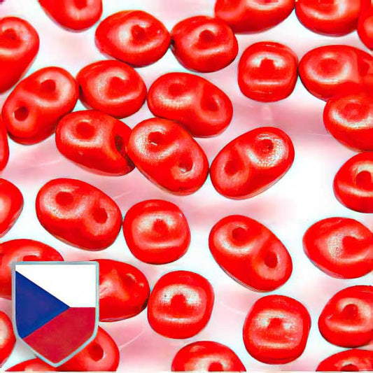 Superduos - Chalk Lava Red Czech Shield