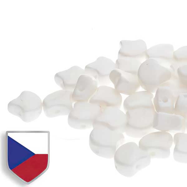 Ginko - Pearl Shine White Czech Shield