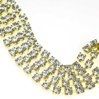 Rhinestone CupChain - 4mm (ss17) Prong Set Rhinestone Chain - Crystal - Gold Pla