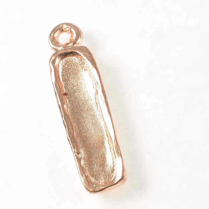 Resin Bezel Tray -  Boho Skinny Rectangle - Bright Copper