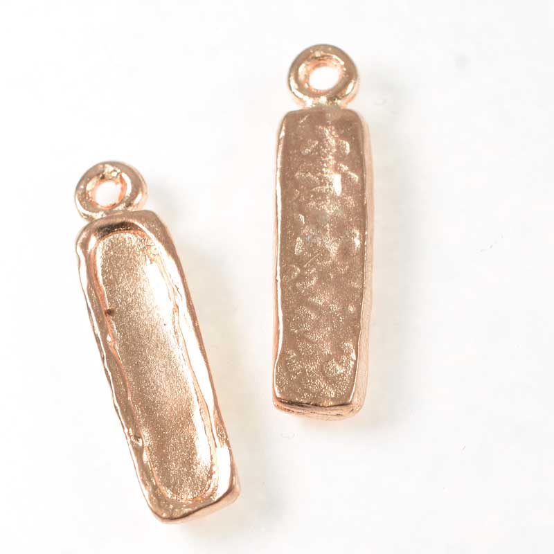 Resin Bezel Tray -  Boho Skinny Rectangle - Bright Copper