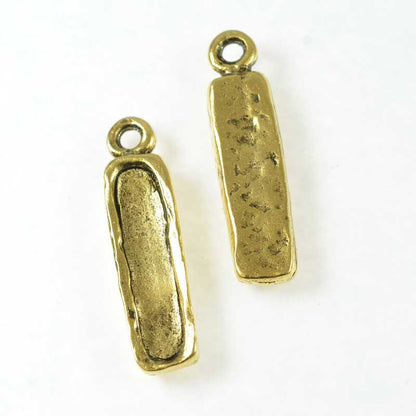 Resin Bezel Tray -  Boho Skinny Rectangle - Antiqued Gold