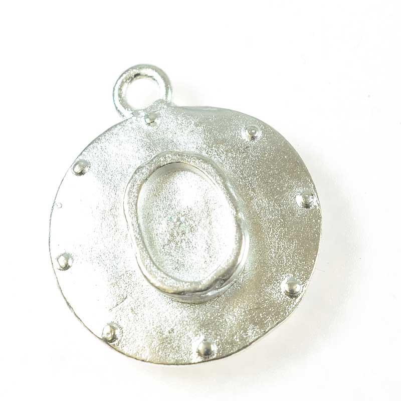 Resin Bezel Tray -  Boho Porthole - Bright Silver
