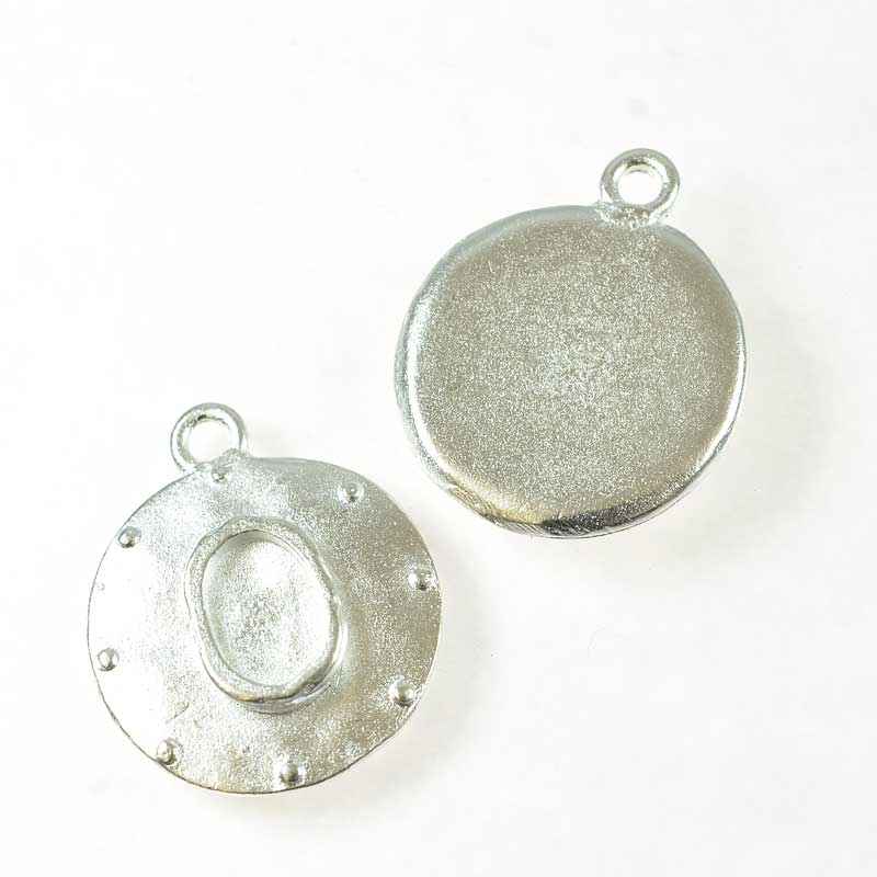 Resin Bezel Tray -  Boho Porthole - Bright Silver