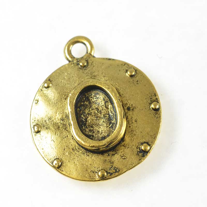 Resin Bezel Tray -  Boho Porthole - Antiqued Gold