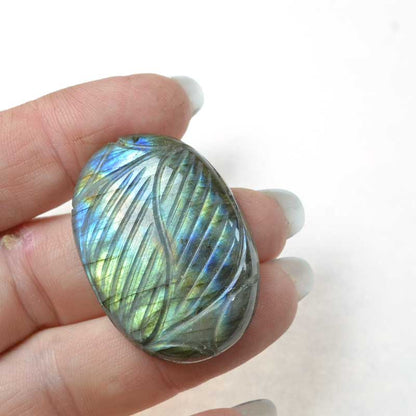 OOAK Stone Cabochon -  Carved Oval - Labradorite
