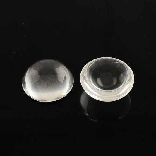 Glass Cabochon - 12mm Deep Round - Clear (10)