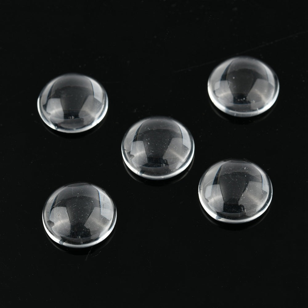 Glass Cabochon - 12mm Round - Clear (10)