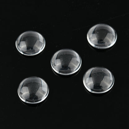 Glass Cabochon - 12mm Round - Clear (10)